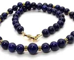 8MM Lapis Lazuli 20" Necklace - For Men Women graceful attractive and timeless jewellery Round beads Gemstone