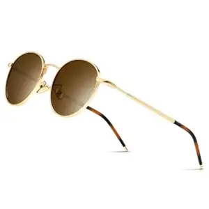 SUNGAIT Polarized Classic Small Vintage Round Sunglasses For Women Men Classic Metal Frame Retro