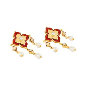 Teejh Main Apni Favourite hun Maroon Truck Art Earrings