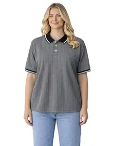 Mack Jonney Women’s Textured Polo T-Shirt | Half Sleeve Cotton Blend Top |Casual Collar Tee | Regular Fit-M7527