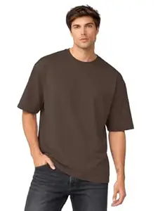CHKOKKO Oversized Tshirt for man Solid Classic Round Neck Loose Fit Half Sleeve Soft and Comfortable Casual Stylish wear for Summer