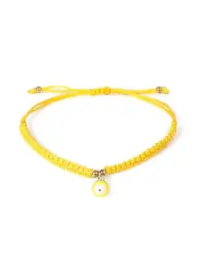 El Regalo Unisex Minimalist Evil Eye Bracelets - Simple & Elegant Designs in Butterfly, Hamsa Hand, and Evil Eye Charm (Yellow Evil Eye)