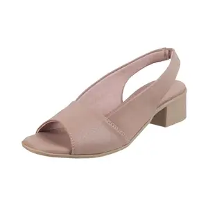 Mochi Women Dark Beige Block Heel Fashion Sandal UK/7 EU/40 (33-179)