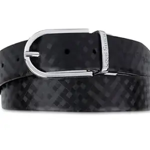 LOUIS STITCH Men's Spanish Leather Reversible Belt 1.25 inch (35mm) Handcrafted Formal Waist Strap Officewear Men Gents Boys (Black/Brown) (BE-VB-CR)