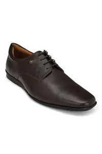 Louis Philippe Men Brown Leather Derby Shoes