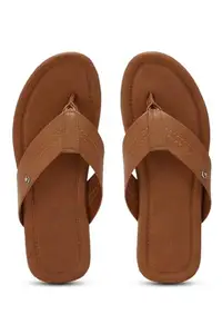 Louis Philippe Men Solid Brown Flip Flops