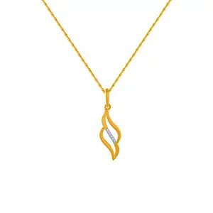 P.C. Chandra Jewellers 14k (585) Yellow Gold and American Diamond Pendant for Women