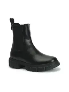 ELLE Decoration Elle Women's Fashionable Slip-On Boots Colour-Black, Size-UK 4