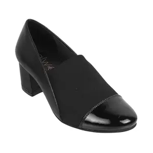 Catwalk Women Stylised Closed Back Chunky Heels | For Women & Girls (BLACK,6 UK)