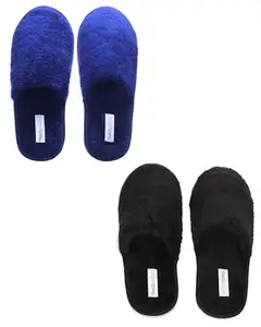 Travelkhushi Combo Warm Indoor Slippers for Men & Women – Soft Plush Fur Lining, Anti-Skid Sole, Cozy Bedroom Footwear, Machine Washable, Comfortable Winter House Shoes for All-Day Home Use