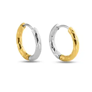 PALMONAS Two-Tone Hoop Earring for Women - Gift for Girls & Women | Waterproof & Anti-Tarnish Earrings
