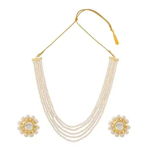 TEEJH Jalsa Pearl Beaded Necklace Set