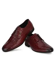 ALBERTO TORRESI Class Up Your Look with These Stylish Lace-up Formal Shoes for Men Leather, Perfect for Any Occasion - Bordo - 9 UK/India