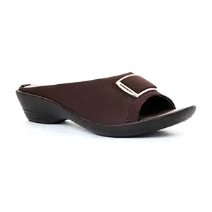 Khadim's Brown Mule Heels for Women-(Size) 3