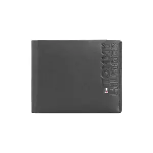 Tommy Hilfiger Molde Leather Passcase Wallet for Men - Black, 12 Card Slots