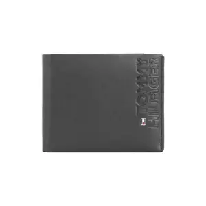 Tommy Hilfiger Molde Men Leather Passcase Wallet - Black
