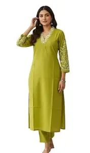 Cotton Kurta Set for Women | Kurta with Pant Casual Ethnic Outfit