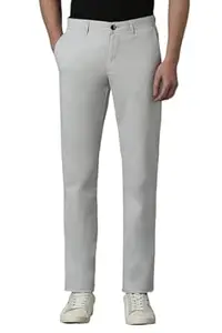 Louis Philippe Men's Slim Fit Premium Cotton Soft Handfeel Solid Chinos