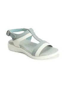 Carlton London Sports Women's Sandals,Colour-Sky Blue-White, Size-UK 5