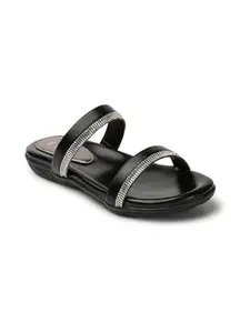 ELLE Slider Sandal, Colour-Black,Size-UK 5