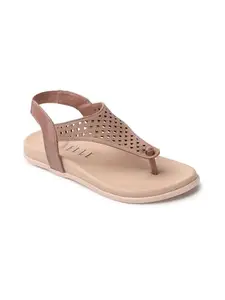 ELLE Flip Flop Sandal, Colour-Peach,Size-UK 4
