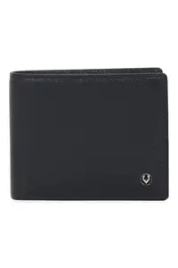 Allen Solly Men Navy Textured Genuine Leather Wallet