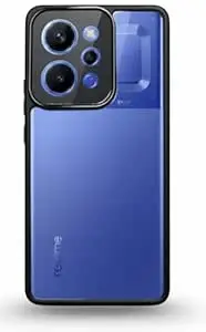 fonfox Mobile Back Cover Compatible with, Realme p4 Power, 5G Back Cover, Vanguard Series Transparent Black Border Shockproof Case, Slim & Durable
