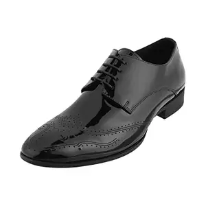 Metro Men Black Party Leather Lace Up Shoes UK/8 Eu/42 (19-28)