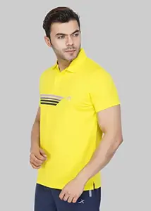 Vector X VTD-300-E-S Polyester Polo T-Shirts, Small (Yellow)