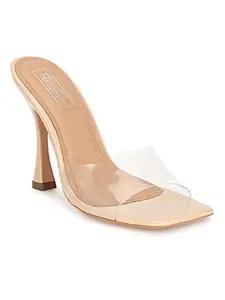 TRUFFLE COLLECTION Women's TP10046-03 Beige Patent Leather Fashion Sandals - UK 7
