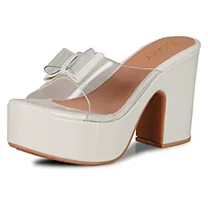 Denill High Heel Sandals for Women (Grey, numeric_7)