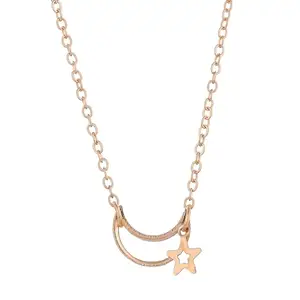 VOYLLA Gold Moon And Stars Interlinked Charm Necklace