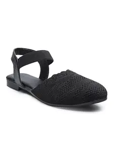 Carrito Women's Fashion Sandals | Flat Sandal| Trendy & Comfortable for all Formal & Casual Occassions (Black, numeric_8)