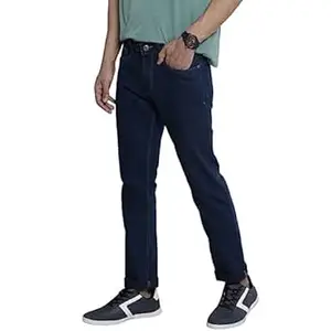 The Indian Garage Co Men Slim Straight Fit Solid Mid-Rise Stretchable Jeans