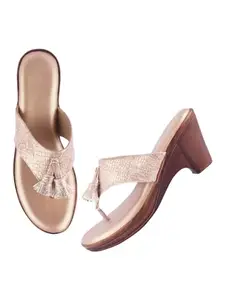 TRYME Alluring Wedge Slip On Durable Stylish Strap Versatile Platform Party Heels For Womens & Girls