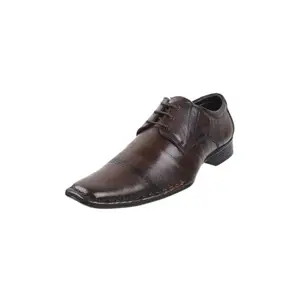 Mochi Men Brown Refined Leather Lace-Up Formal Shoes UK/6 EU/40 (19-424)