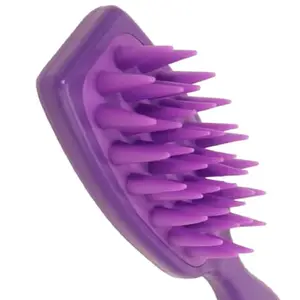 Feelhigh Hair Comb - Home Use Long Handle Shampoo Brush for Scalp Massage and Deep Cleansing - Paddle Detangling Hair Brush for Adults and Kids - Suitable for Wet & Dry Hair (Purple)