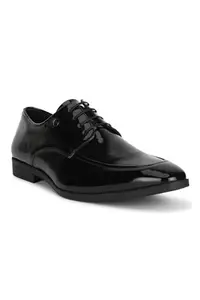 Louis Philippe Men Formal Black Patent Leather Derby Euro- 40