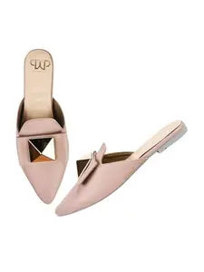 The White Pole Slip on Slides Flat Mules Bellies Jutti Sandals for Women and Girls Pink