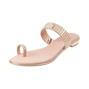 Mochi Women Peach Synthetic Flat Fashion Sandal UK/8 EU/41 (32-134)