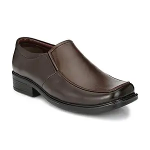 AZZARO BLACK Men's Synthetic Leather Slip-On Formal Shoes, Color - Brown, Size - 14