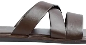 Max Men Solid Double Strap Comfort Sandals,Brown,43