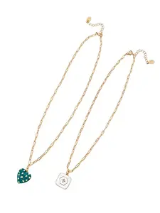 Accessorize London Reconnected 2 X Enamel Charm Multi Row Necklace|One Size (MN-28202097001)
