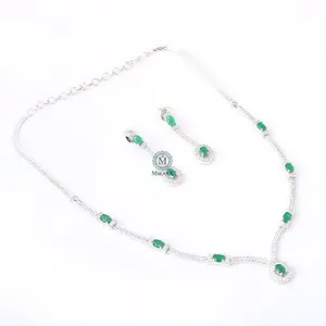 MIRANA Rubans Green Designer Necklace Set