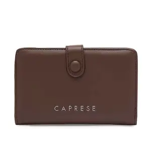 Caprese Women's Faux Leather Solid Pattern Keera Wallet (Dark Brown, Medium)