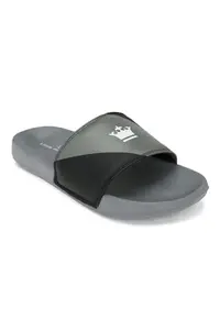 Louis Philippe Men Grey Print Flip Flops