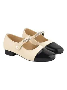 Shoetopia Stylish Marry-Janes for Women & Girls /EU39 Cream