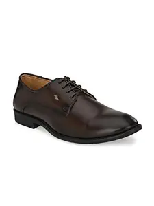 AADI Men's Brown Synthetic Leather Derby Formal Shoes