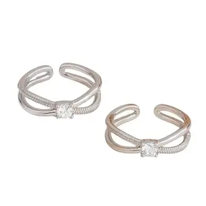 SILVER SHEEN Silver Sculpted Toe Ring