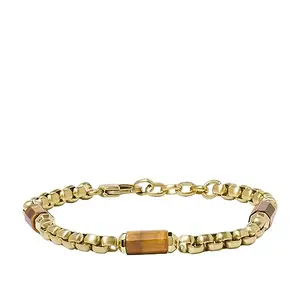 Fossil Mens Jewelry Gold Chain Bracelet Jf04570710
